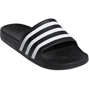 Adidas black and white slip on shoes